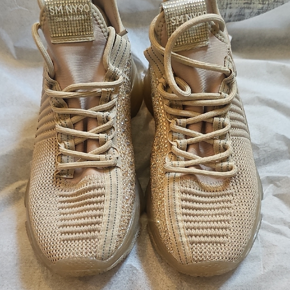 Steve Madden Beige Textured Sneakers